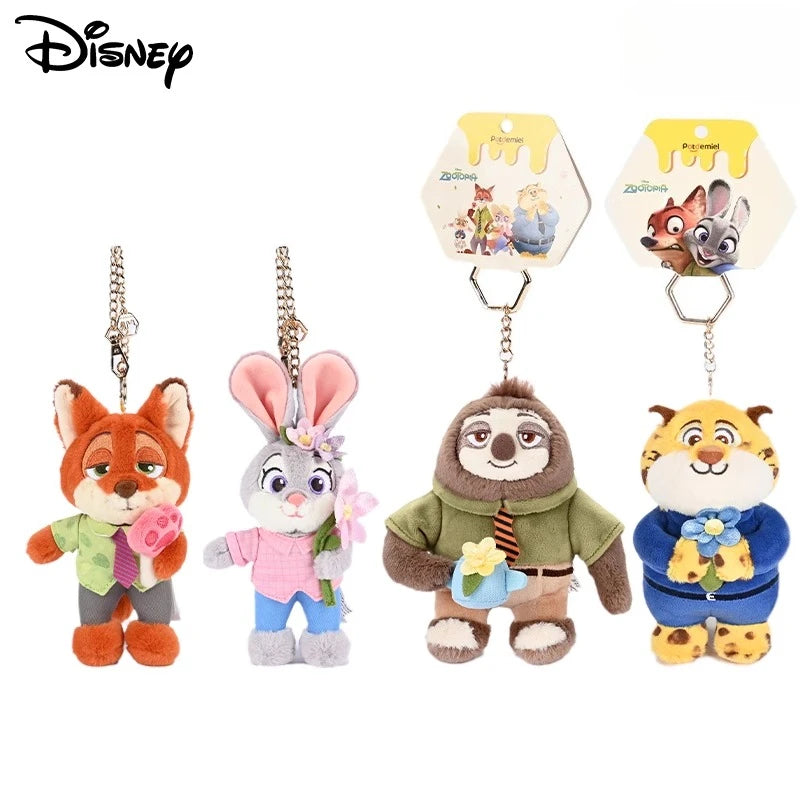 Disney Zootopia Judy & Nick Plush Keychain -Soft Stuffed Animal Toy, Cute Collectible Gift for Kids & Fans