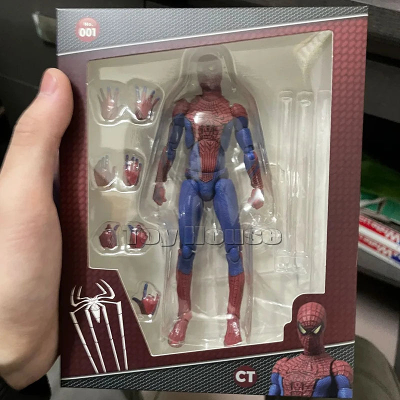 New Ct Toys Spiderman Mafex 001 Peter Parker Andrew Garfield The Amazing Spider-Man Shf Anime Action Figure Figurine Model Toys