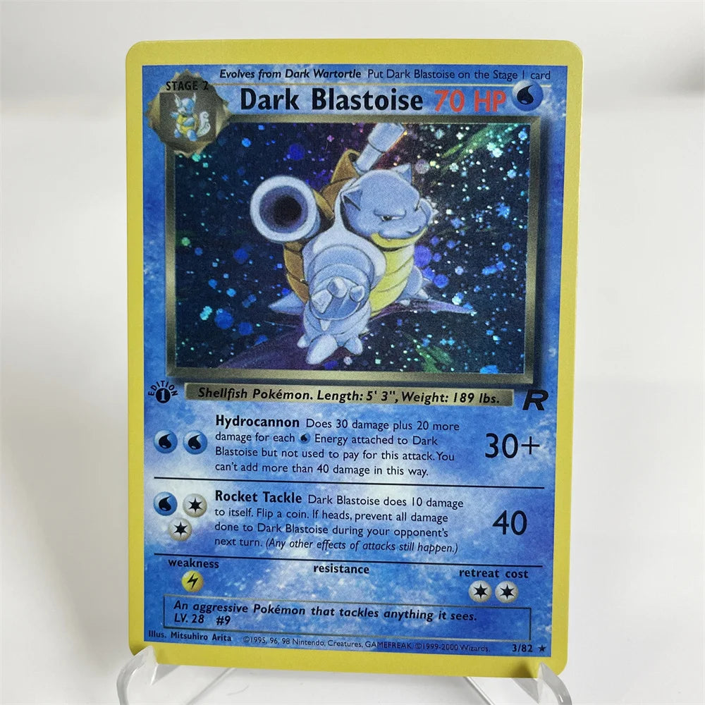 Holographic PKM Collection Cards PTCG Proxy Card Blue Core Paper Card Kids PKM Dark Raichu/Dragonite/Umbreon/Suicunc