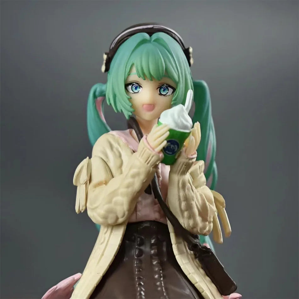 The  Hatsune Miku Anime Figure Autumn Date Miku Action Figure Kawaii Girl Noodle Stopper Figurine Compute