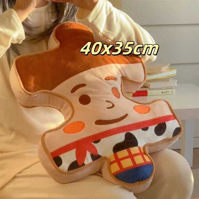 Toy Story Puzzle Plushies Buzz Lightyear Woody Alien Stuffed Anime Throw Pillow Back Cushion Sofa Bed Home Decor Birthday Gifts