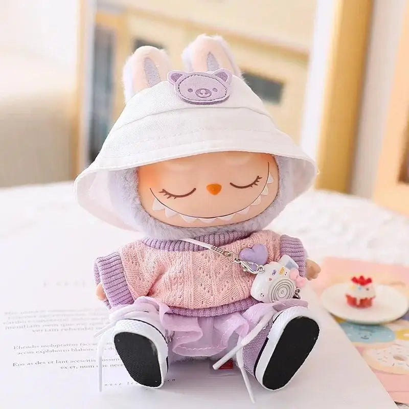 Mini Doll'S Clothes Outfit Accessories For Korea Kpop Exo 15-17cm Labubu V1 V2 Baseball jersey pants shoes camera Clothing Gift
