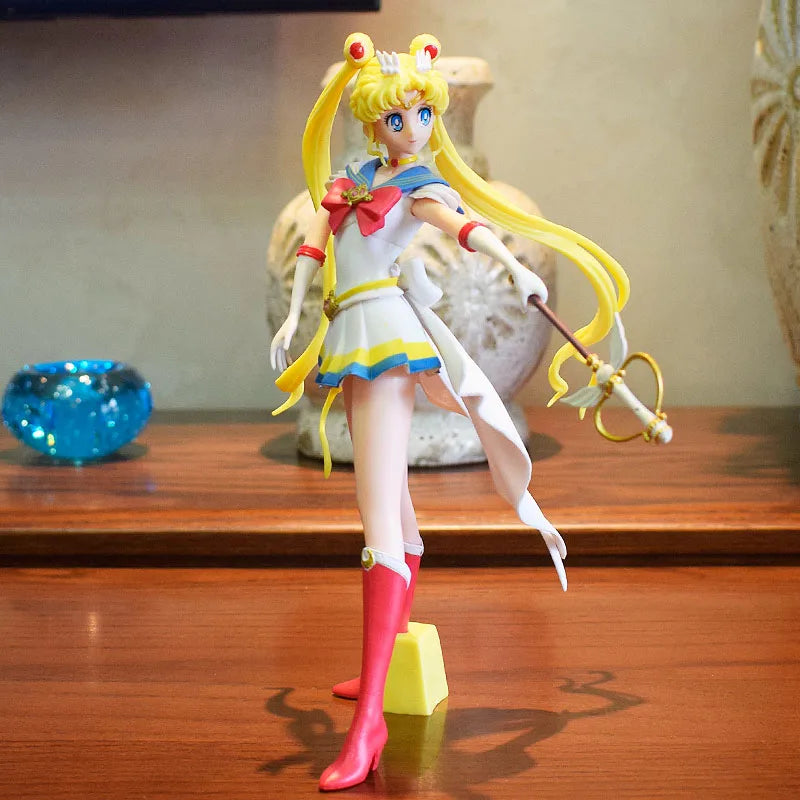 2pcs/lot Anime Sailor Moon Figure Sailor Mars Sailor Mercury Action Figures Hand Made Toy Kawaii Model Ornaments Gift 22cm
