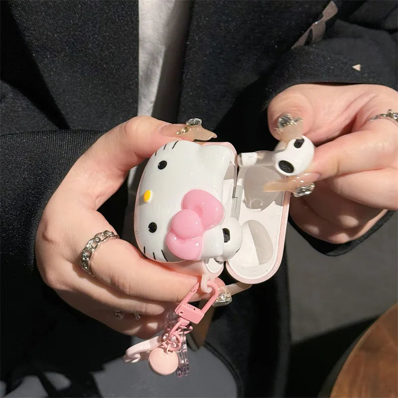 Cute KT Cat Protective Cover for AirPods Pro2 Protective Cover Cartoon Bluetooth Earphone Soft Case for Airpods 4 3 2 1 Pro