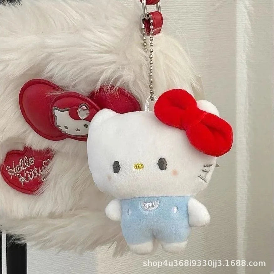 Kawaii Anime New Sanrio Hello Kitty Cartoon Plush Toy Fashion Plush Doll Pendant School Bag Keychain Accessories Gift for Friend