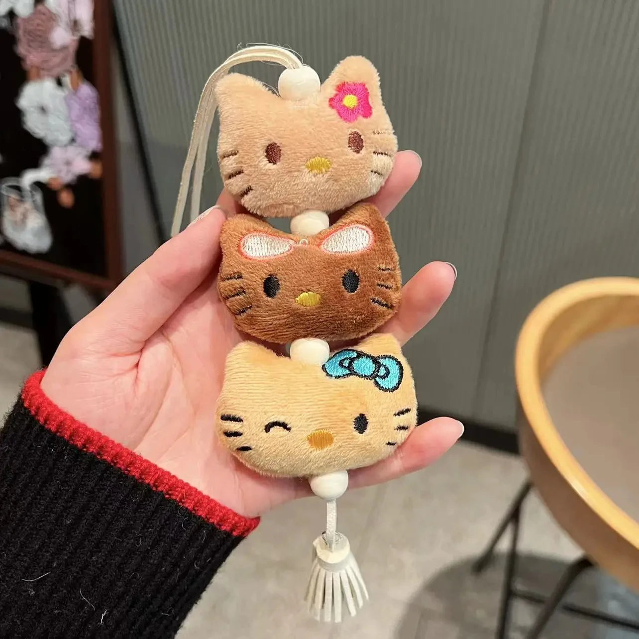 Sanrio Hello Kitty Keychain Kawaii Children  Pendant Keyring Cute Women Bag Car Keychians Girl Birthday Gifts