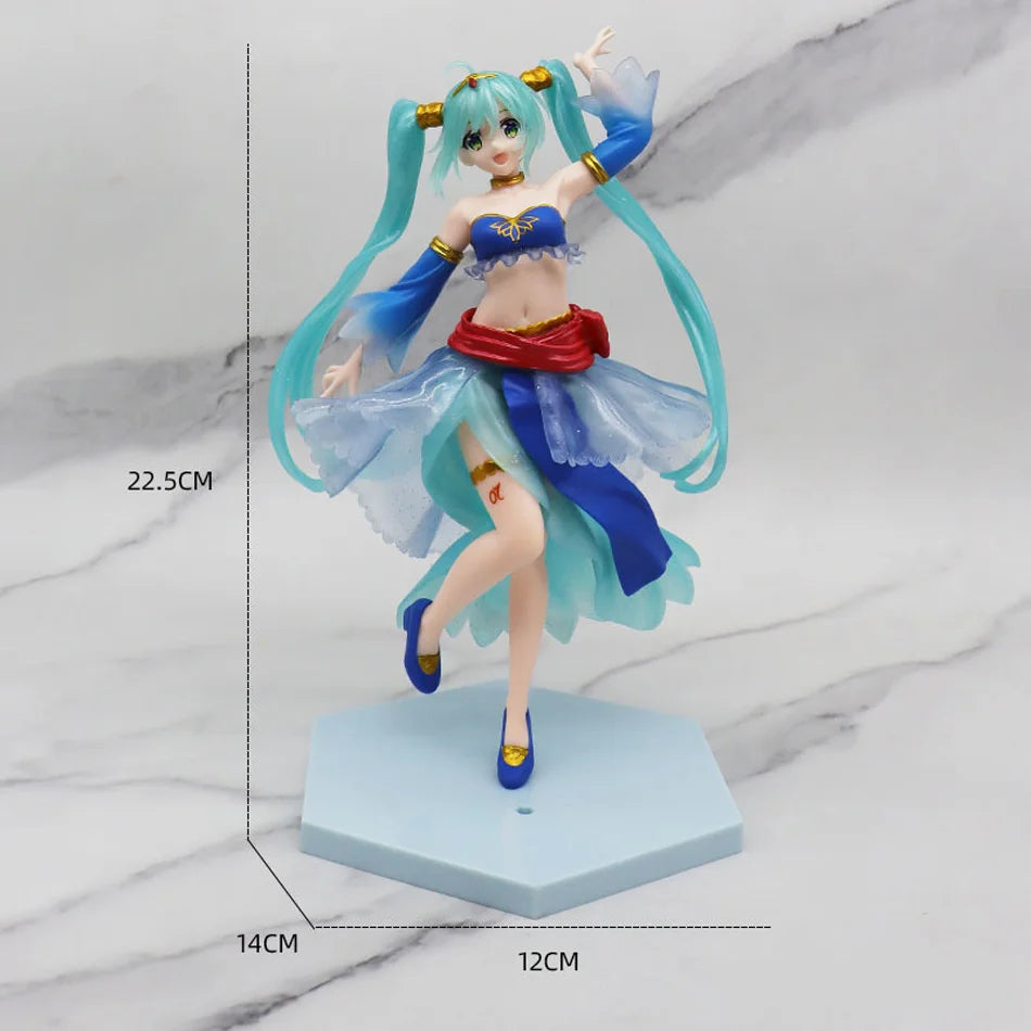 21cm Hatsune Miku Anime Figure Kawaii Thumbelina Vocaloid Wonderland PVC Action Figure Collection Model Doll Ornaments Toys Gift