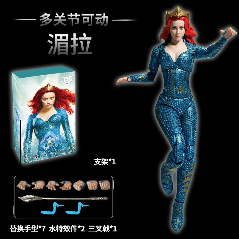 Original Fondjoy 1/9 Aquaman Mera Figure Justice League Figures Aquaman And The Lost Kingdom Figure Pvc Model Joint Movable Toy