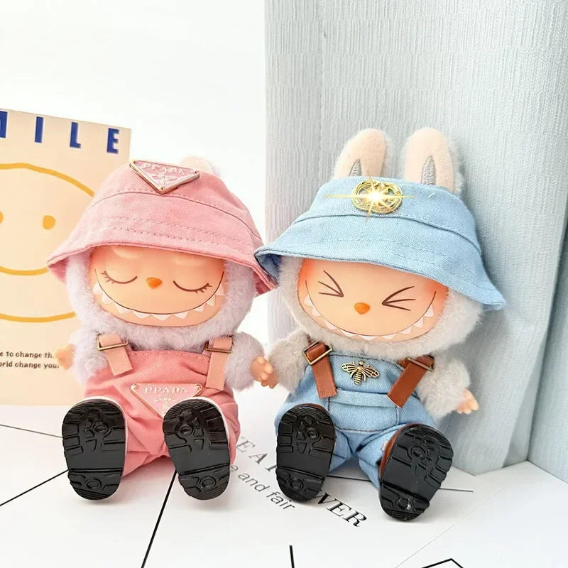 Anime Labubu Doll Clothes Fashion Overalls Labubu Idol V1 V2 Dolls Clothing Accessories 15/17cm Plush Doll Universal In stock