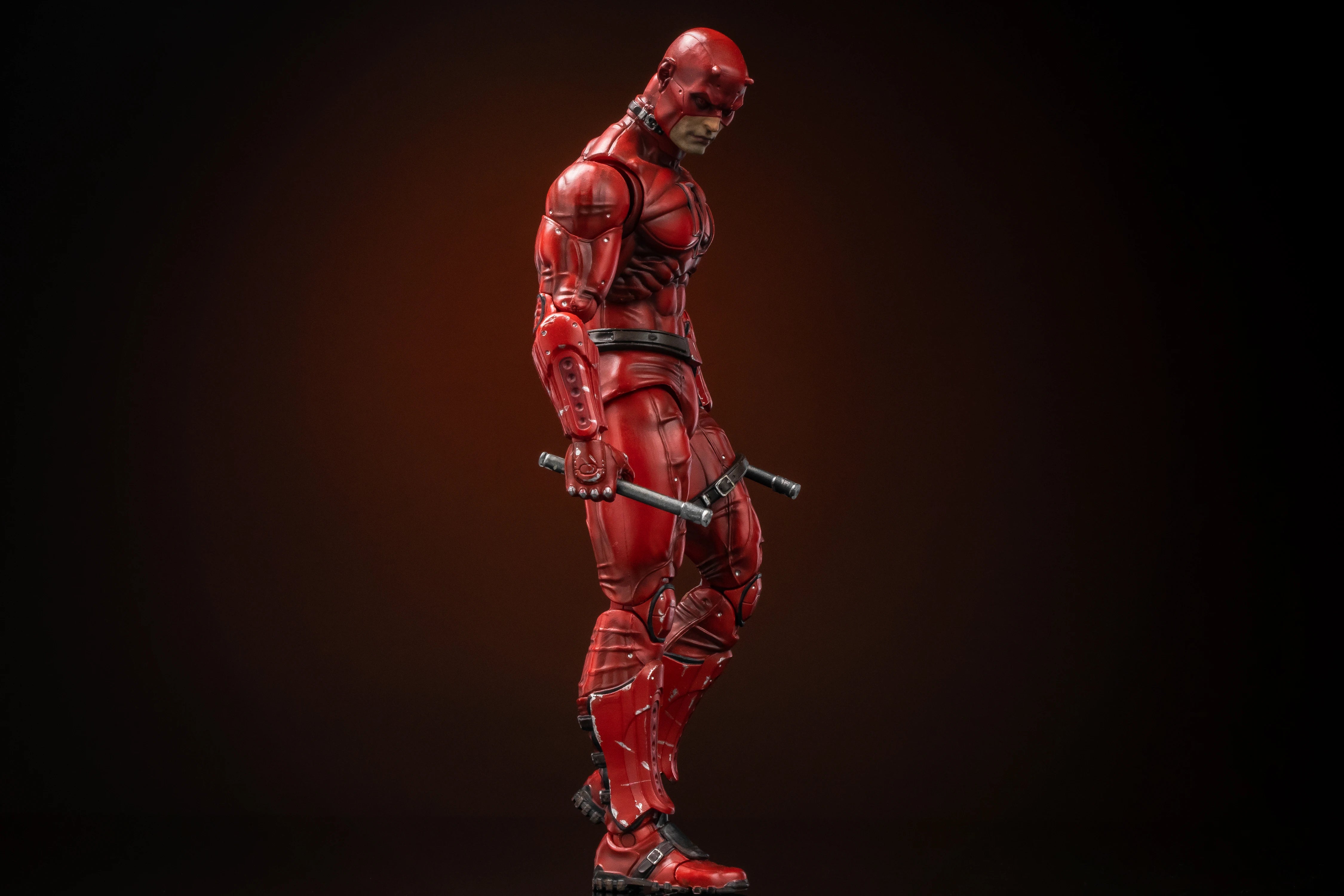 In Stock - FlefToys Marvel Daredevil Classic Red Shadowland Reborn Black 8