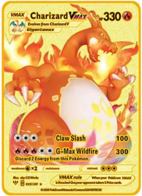 6-12 Pcs/Set  English Version Pokemon Metal Card Pikachu Anime Figure Battle Carte Trading Pocket Monster Cards Model Toy Gifts