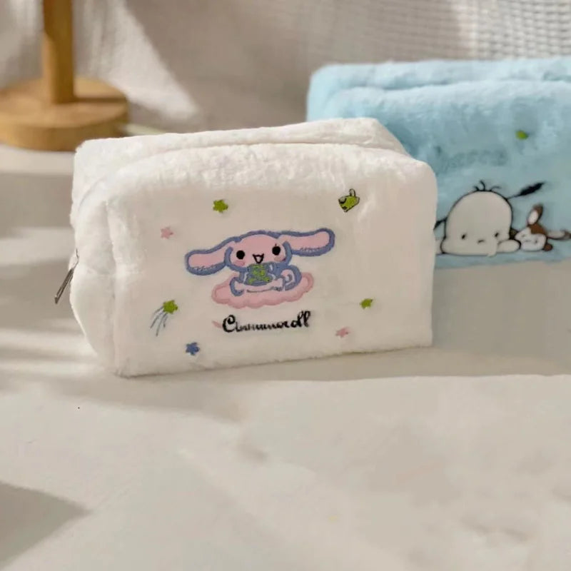 Plush Pencil Case Kawaii Cinnamoroll Kuromi My Melody Large Capacity Pencils Bag Pen Case School Supplies Stationery Gift