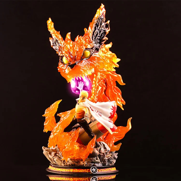 Naruto Shippuden  Anime Model Uzumaki Naruto Tailed Beast Bijuu Mode Action Figure 40cm Statue Collection Toy Kyubi Kurama Figma