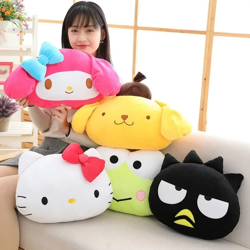 Sanrio Hello Kitty My Melody Pompom Purin Keroppi Kawaii Plush Toy Cartoon Animals Doll Room Decor Anime Pillow Cushion Peluche