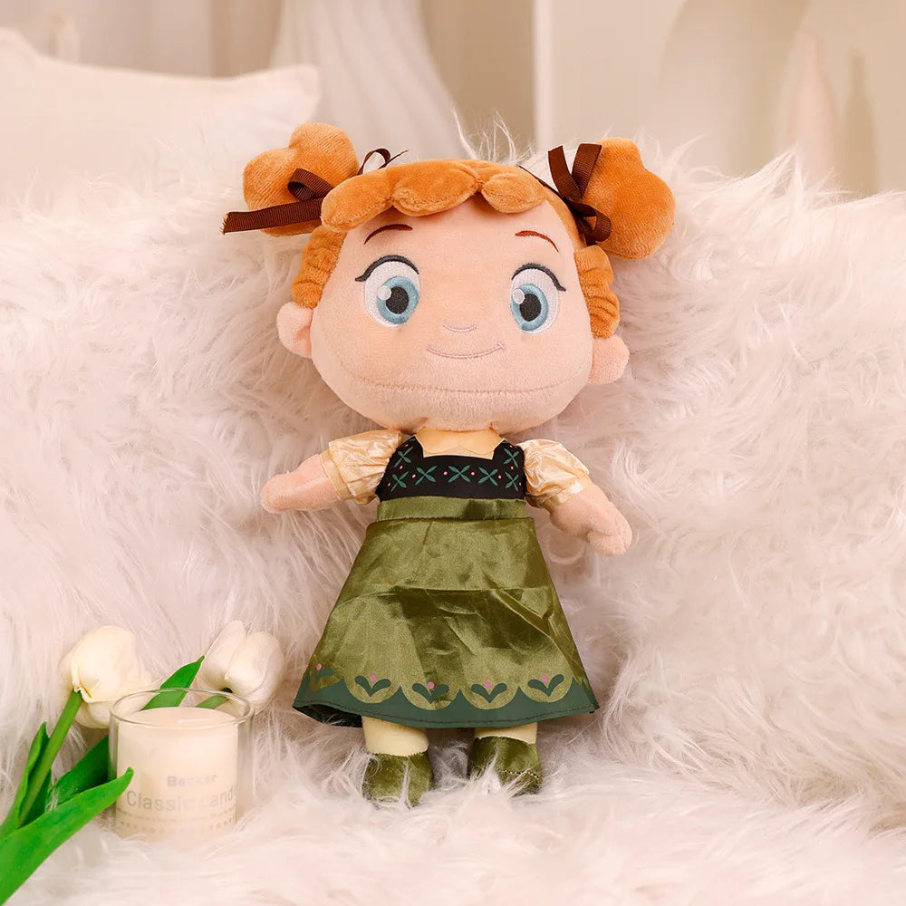 30cm Cute Q-version Mermaid Princess Elsa Cloth Plushier Doll Girl Doll Anna Plush Toy Children's Gift Childhood