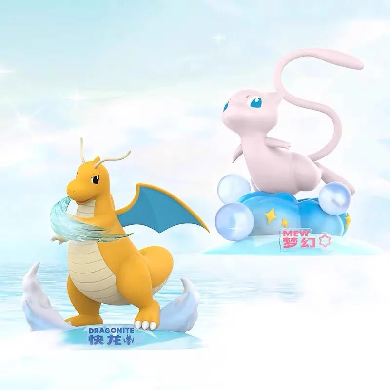 Pokemon Cute Dragonite Mew Dolls  Anime Action Figures Collect Model Ornaments Children's Toy Birthday Gifts
