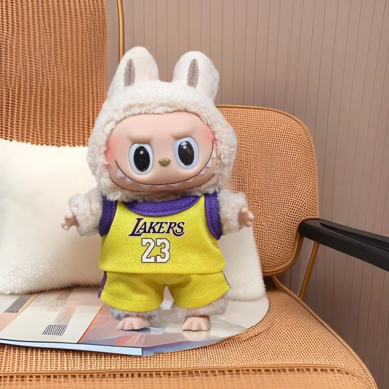 Clothes 17cm First Second Generation Labubu Basketball Clothes Cute Doll Decoration Handmade Doll Clothes