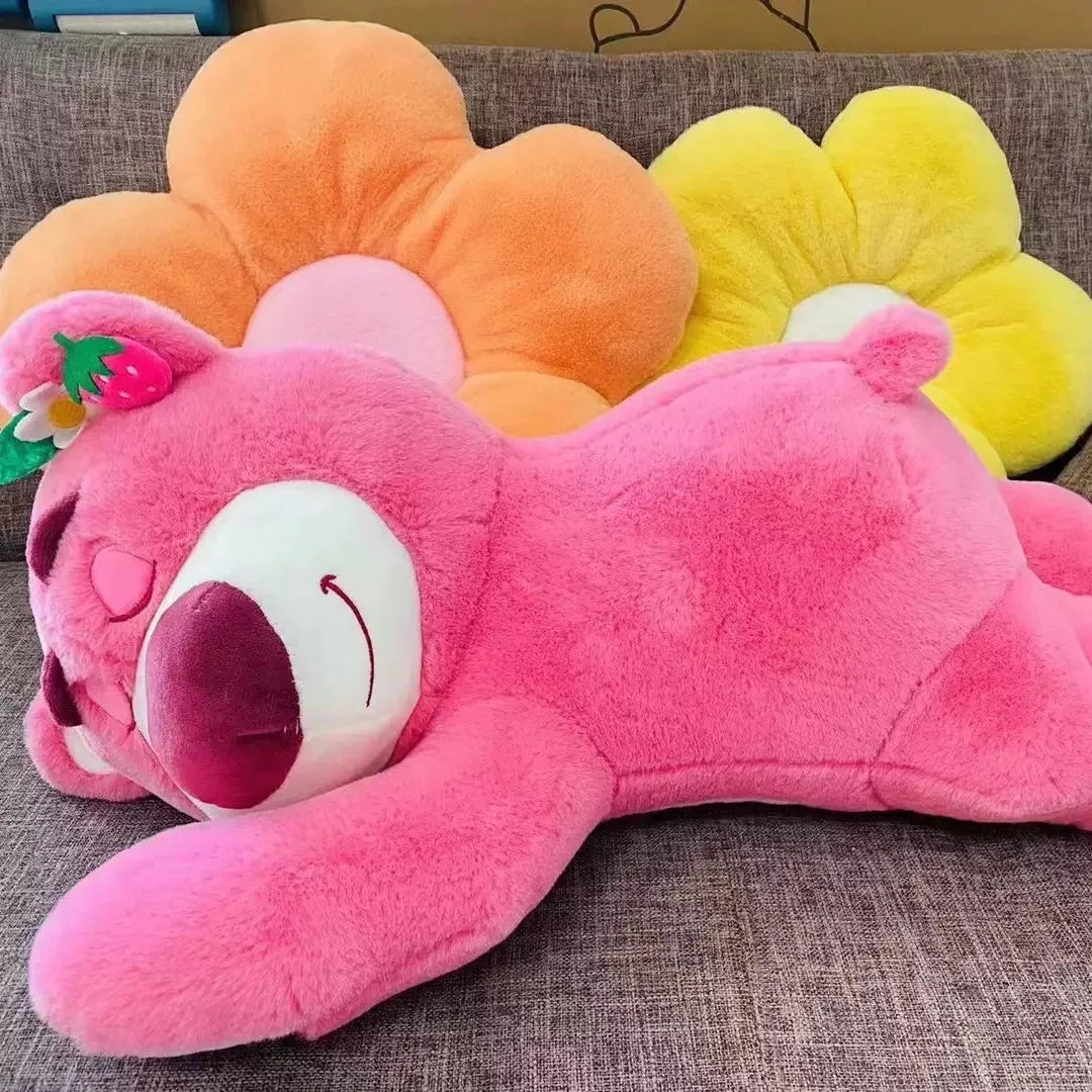 Toy Story Lotso Cute Bear Strawberry Sofa Plush Pillow Stuffed Toys Children Girls Friends Festivals Birthday Gift 50cm