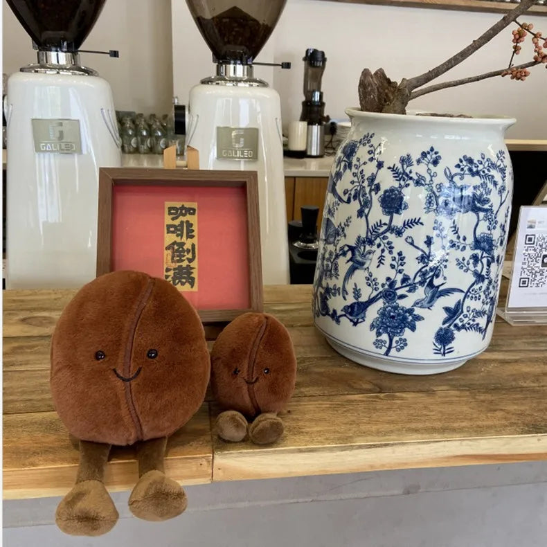 Jelly Cat 13/20cm Coffee Bean Doll Creative Smiling Face Doll Pet Interactive Companion Toy Furniture Ornaments Holiday Gift