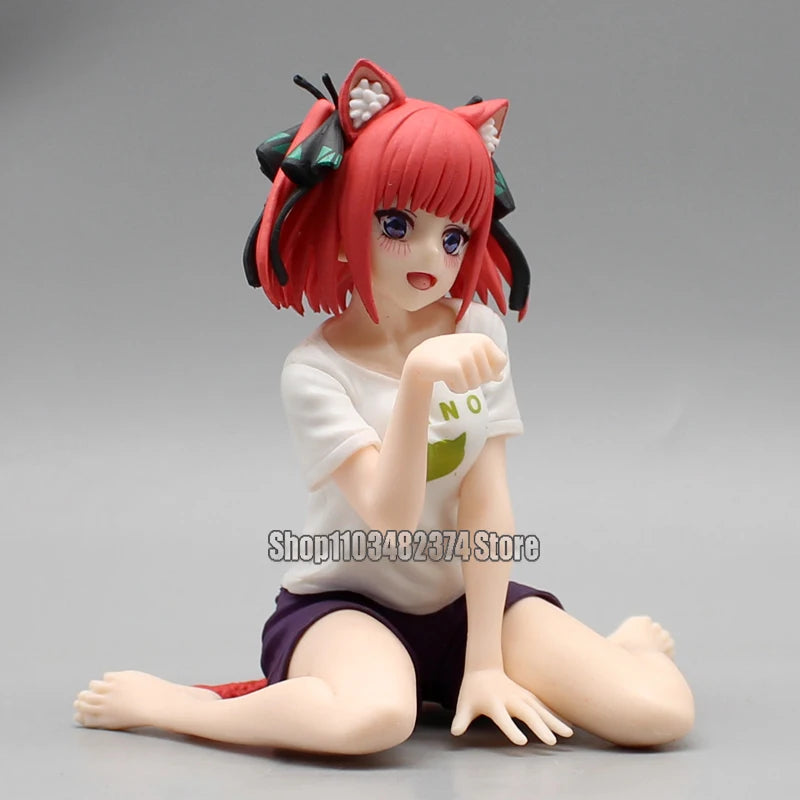 10cm Yotsuba Anime Cute Nakano Nino Figurine The Quintessential Quintuplets Figure Cat Nakano Miku Figure PVC Collection Toys