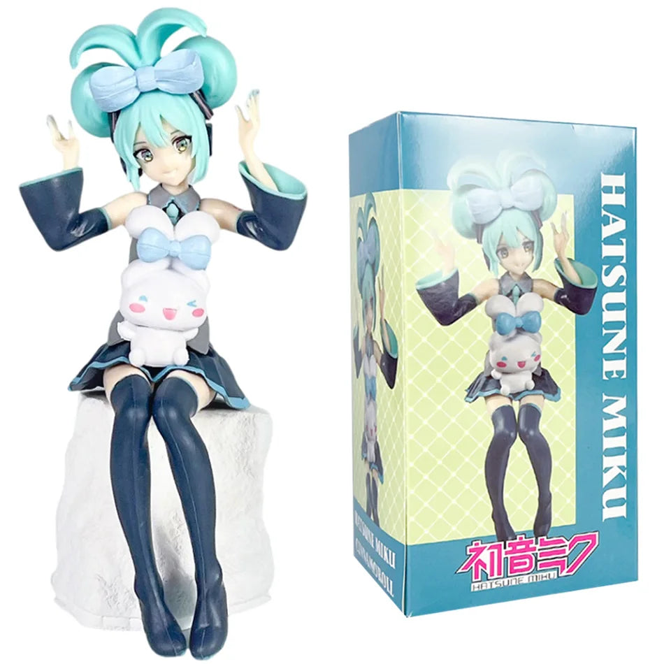 20CM Anime Hatsune Miku X Cinnamoroll Figure Anime Peripheral Collectible Models Decorative Decorations Children Kawaii Gift