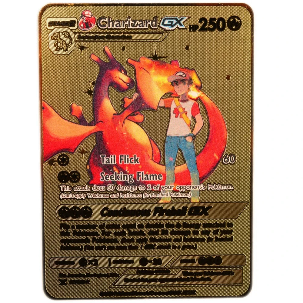 English Metal Pokemon Cards DIY Arceus Pikachu   Mewtwo Shiny Iron  GX Vmax EX Game Kids Collection Card Toy Gift pokemon card