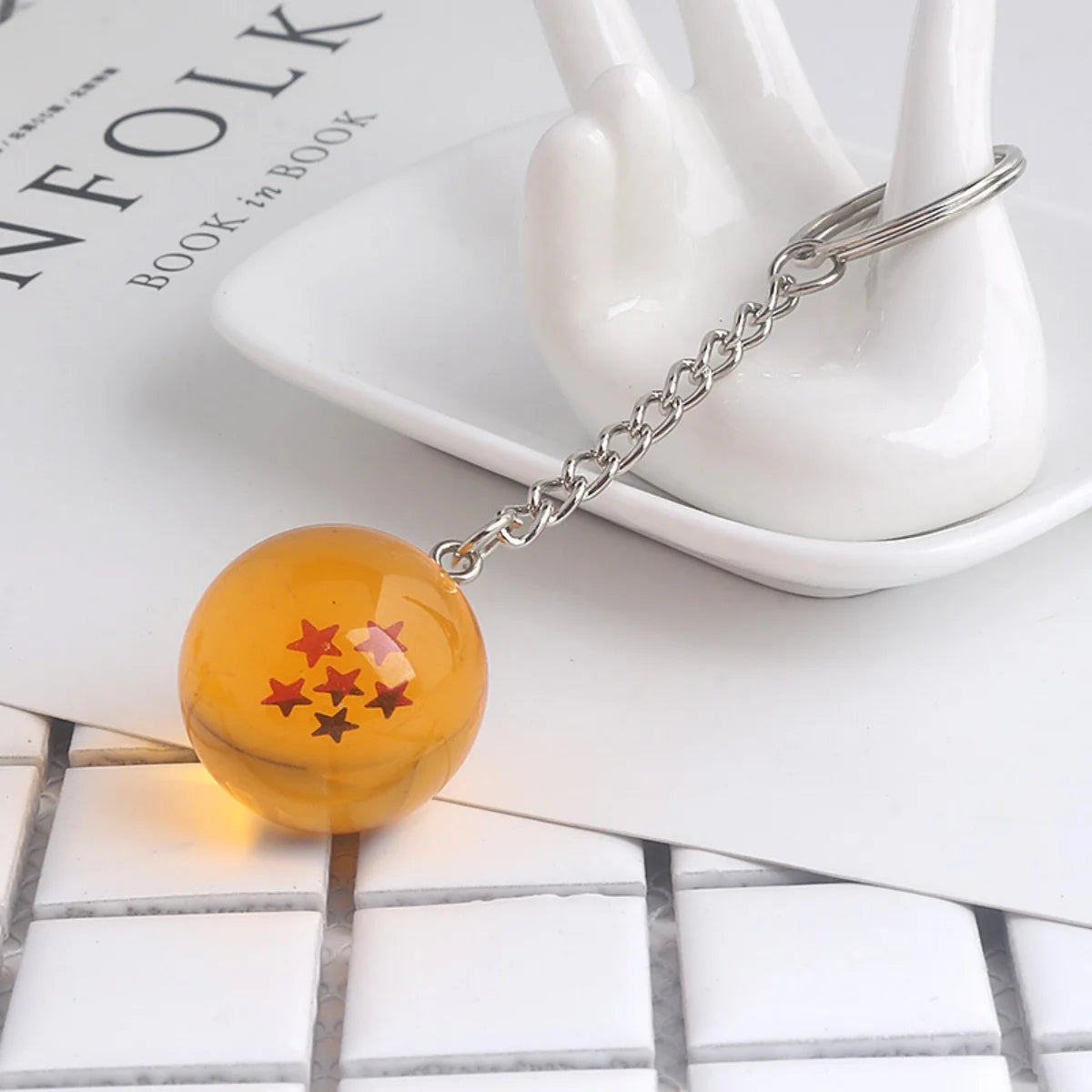 Dragon Series 1-7 Stars Balls Keychain Gokus Bead Pendant Metal Key Ring Men Car Women Bag Accessories