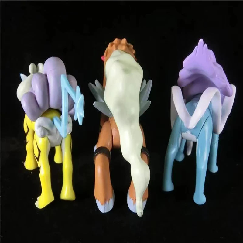 3 Style Pokemon Figures Three Sacred Suicune Entei Raikou Action Pvc Model Toy Anime Figure Toys for Kids