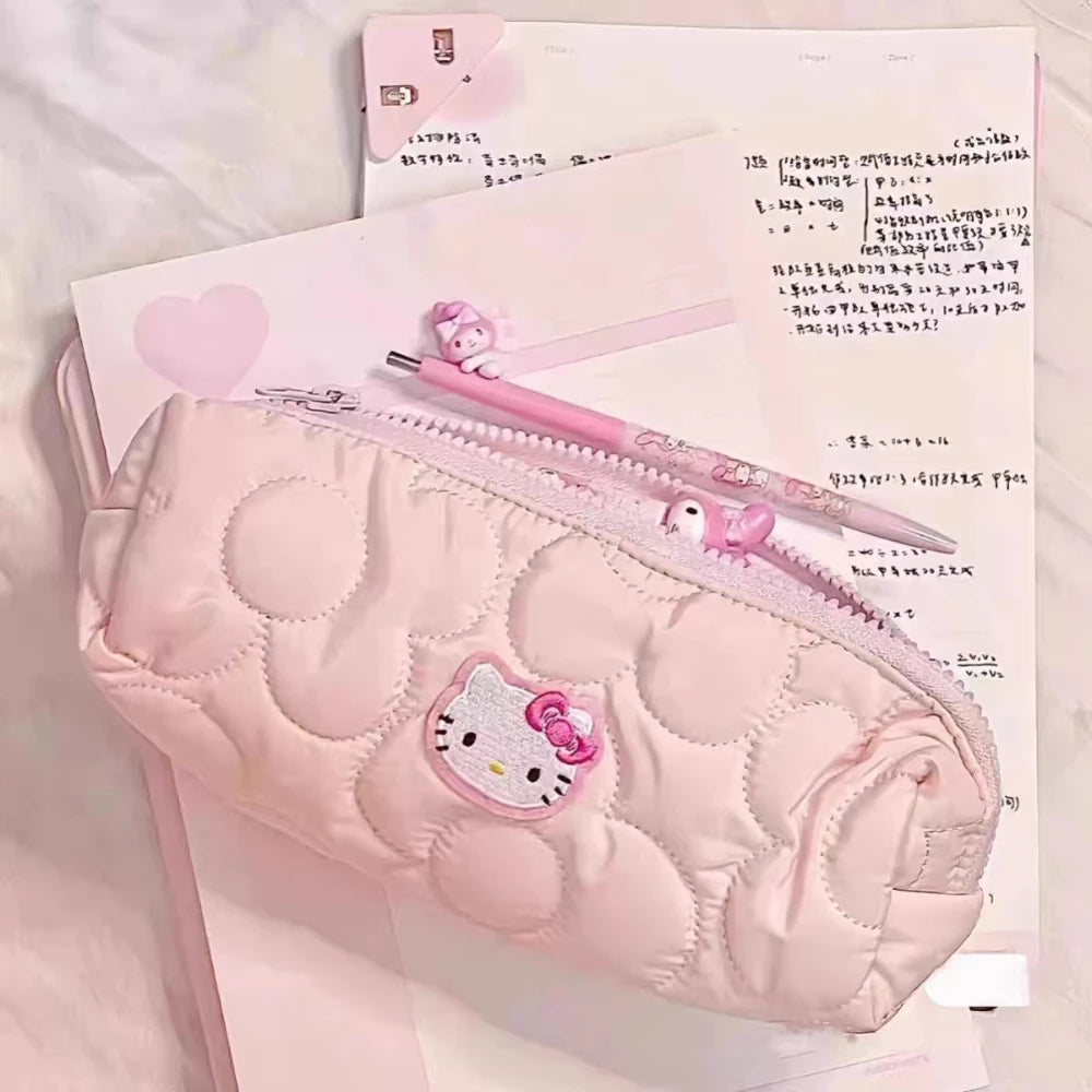 Sanrio Hello Kitty Large Capacity Pencil Case Anime Cute Kt Cat School Supplies Stationery Bag School Prizes Gifts For Girls