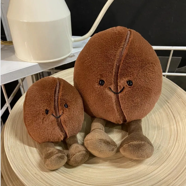 Jelly Cat 13/20cm Coffee Bean Doll Creative Smiling Face Doll Pet Interactive Companion Toy Furniture Ornaments Holiday Gift