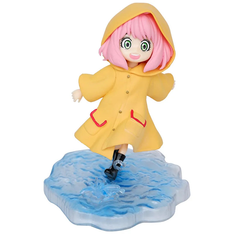 12.5CM Anime Spy × Family Anya Forger Action Figure Raincoat Version PVC Model Toy Statue Collection Christmas Gift For Children