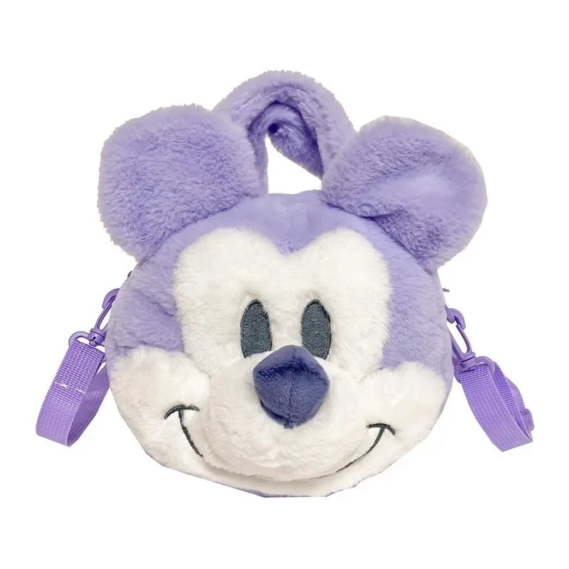 Disney Mickey Mouse Head Plush Doll Shoulder Bag Cartoon Cute Plush Doll Fashion Backpack for Girlfriend Birthday Gift