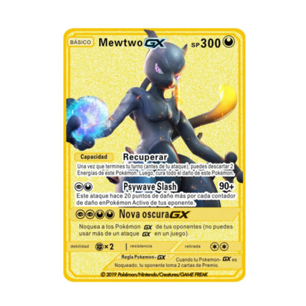 2024 New Spanish Pok é mon Cards Metal Pokemon Letters Spanish Pokemon Iron Cards Mewtwo Pikachu Gx Charizard Vmax Cartas Pok é