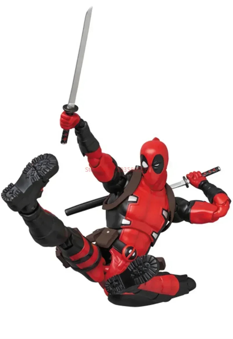 Stock 16cm Anime Deadpool Mafex 082 X-men Action Figures Comic Version Collectable Model Doll Cool Boys Birthday Festival Gifts