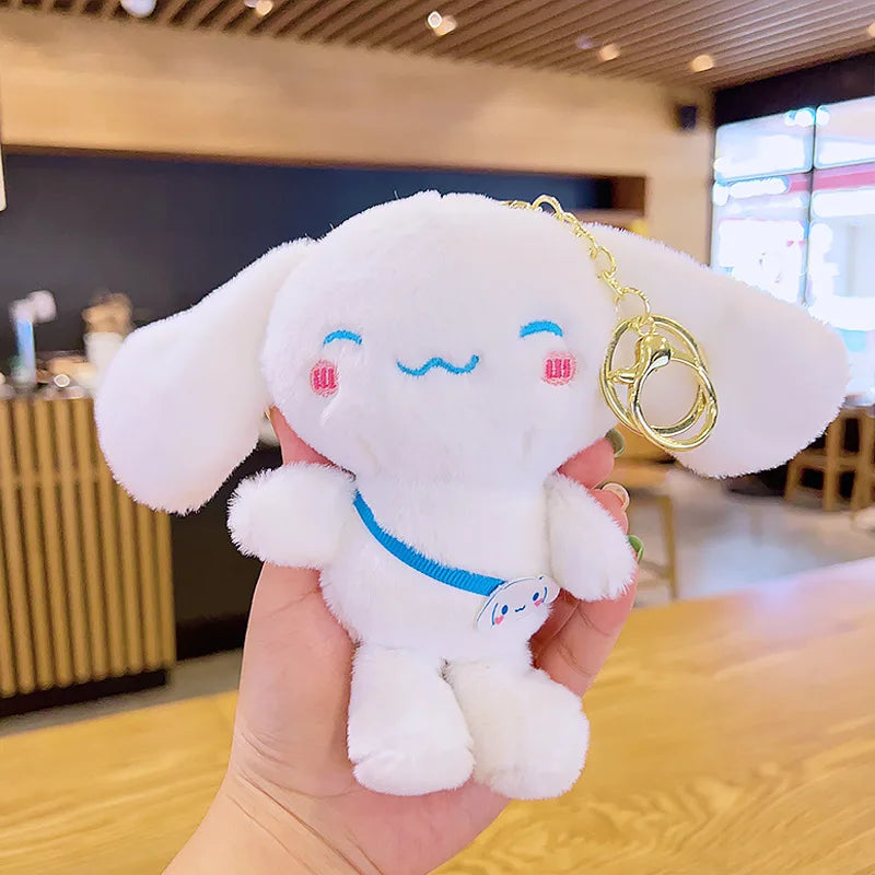 16cm Plush Sanrio Cinnamoroll Cute Doll Couple Keychain Pendant Grasping Stuffed Animal Doll Bag Pendant Gifts