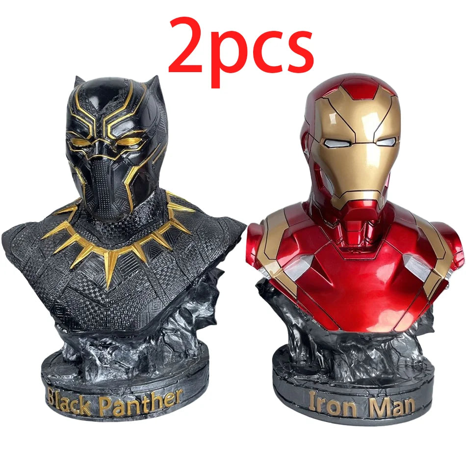 16CM Iron Man Panther Bust Anime Figure Statue marvel Avengers Large Figure Living Room Ornament Resin Collection Gift Toys