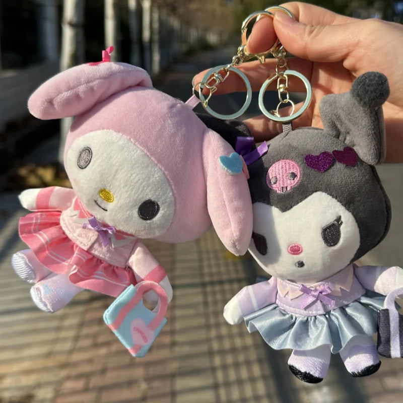 Sanrio Yugui Dog Kulomi Plush Toy Keychain Pendant Cartoon Cute Hello Kitty Plush Toy Bag Pendant Gift for Girlfriend Birthday