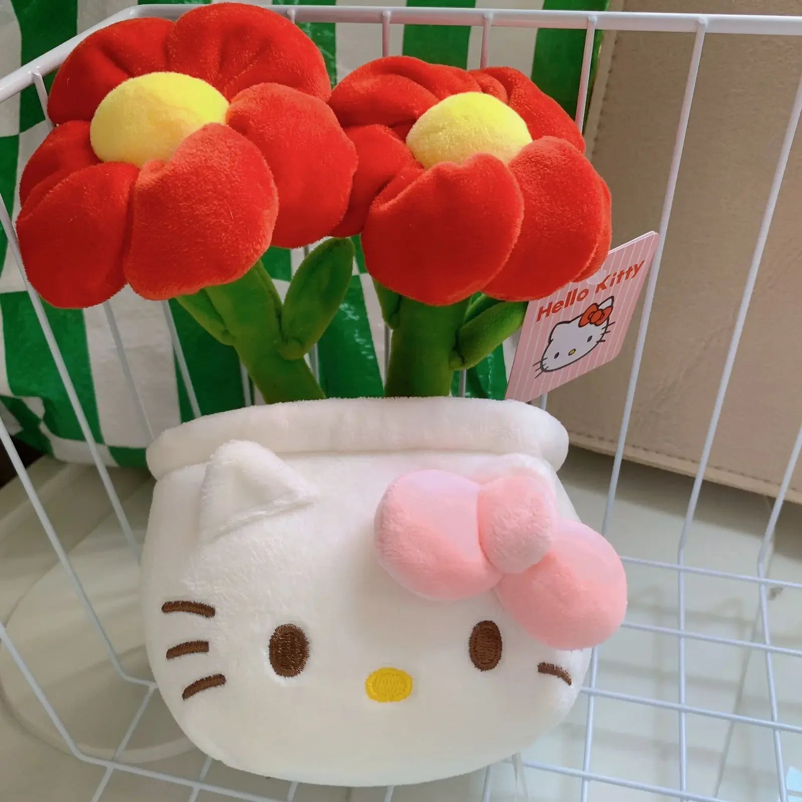 Original Potted Plant Hello Kitty Plush Toy Lovely Flower Doll Kitty Cat Plushies Stuffed Anime Home Decor Birthday Gifts Girl