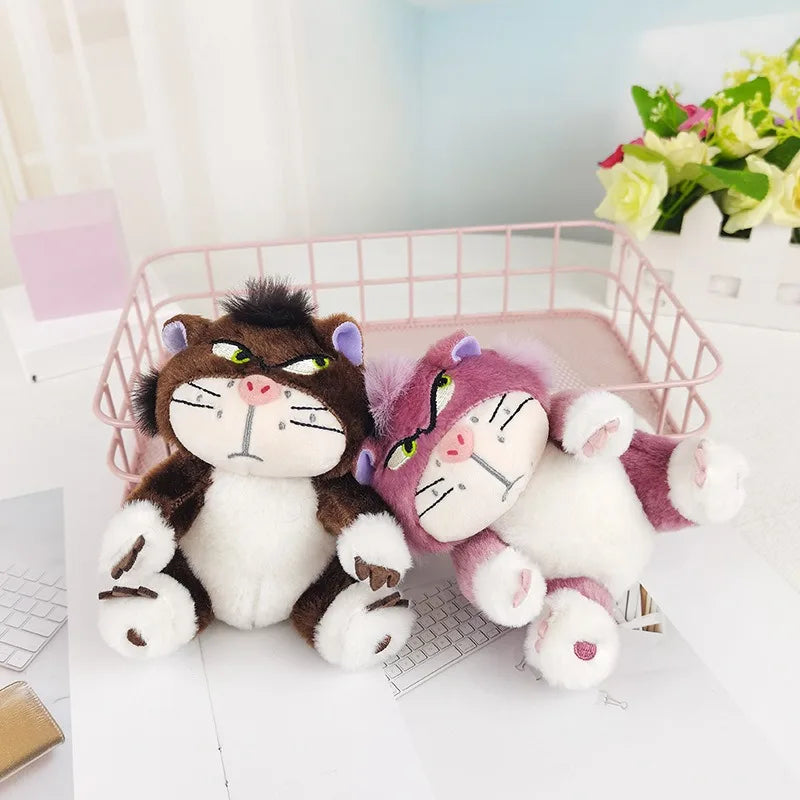 12cm Disney Lucifer Plush Keychain Doll Kawaii Lucifer Bag Pendant Plush Stuffed Toy Cat Backpack Key Ring Kids Birthday Gift