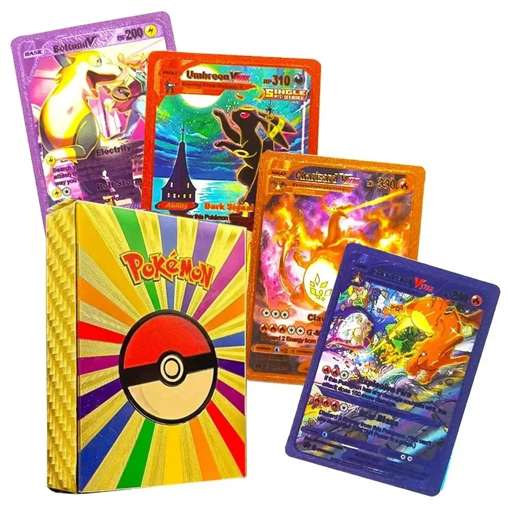 Pokemon Cards French Pikachu Gold Silver Black Silver Vmax GX V English Spanish French German Pokemon Collection Card Toys Gifts
