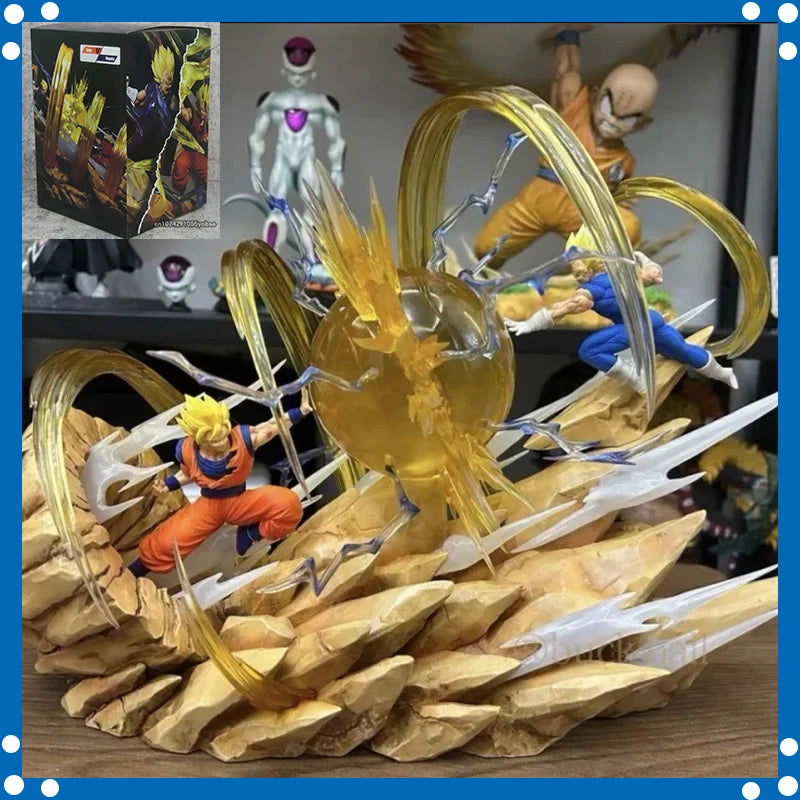 Dragon Ball Figure Goku Vs Vegeta Sky Top Wcf Figure Anime Gk Pvc Goku Battle Vegeta  Anime Action Figurine Model Doll Toys Gift