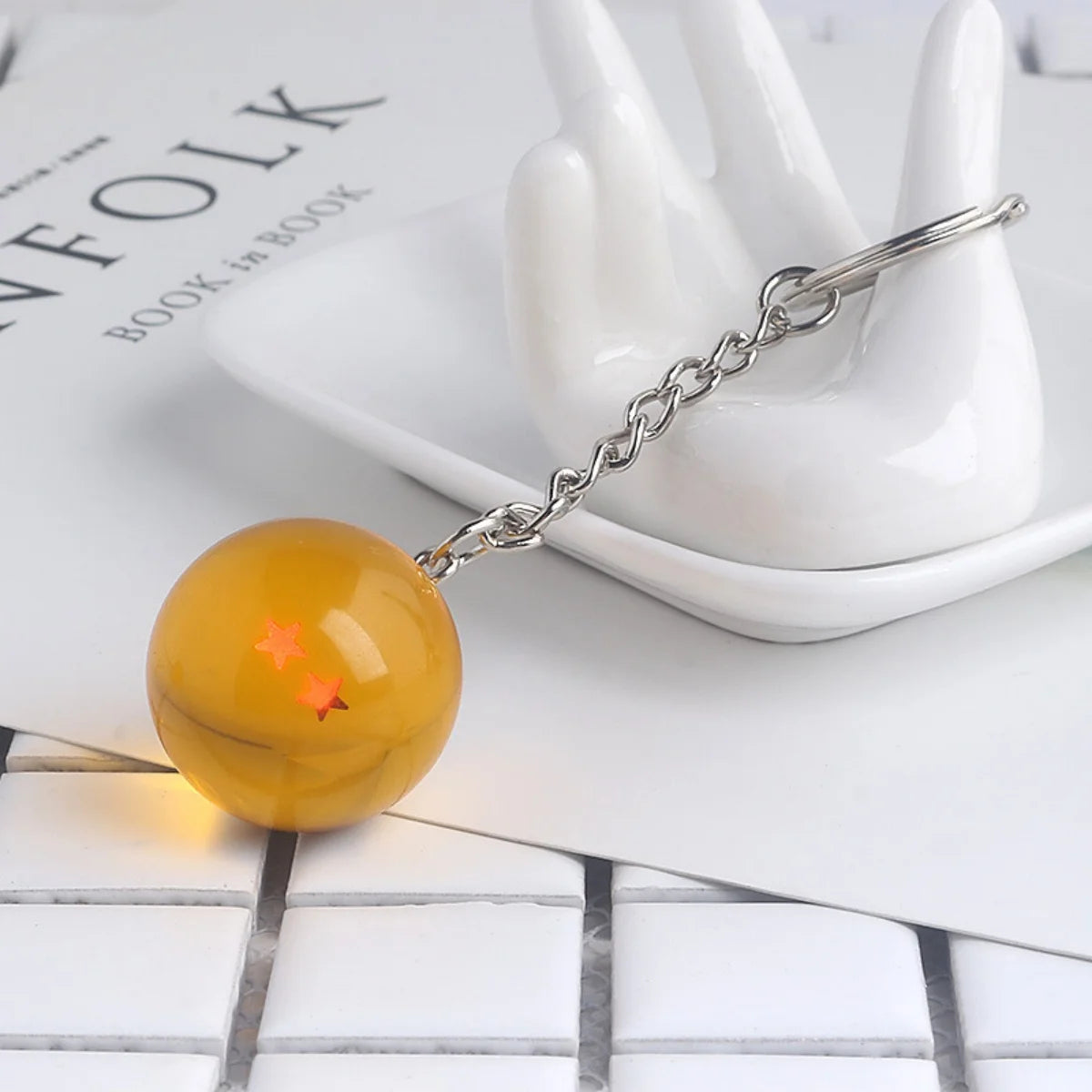 Dragon Series 1-7 Stars Balls Keychain Gokus Bead Pendant Metal Key Ring Men Car Women Bag Accessories