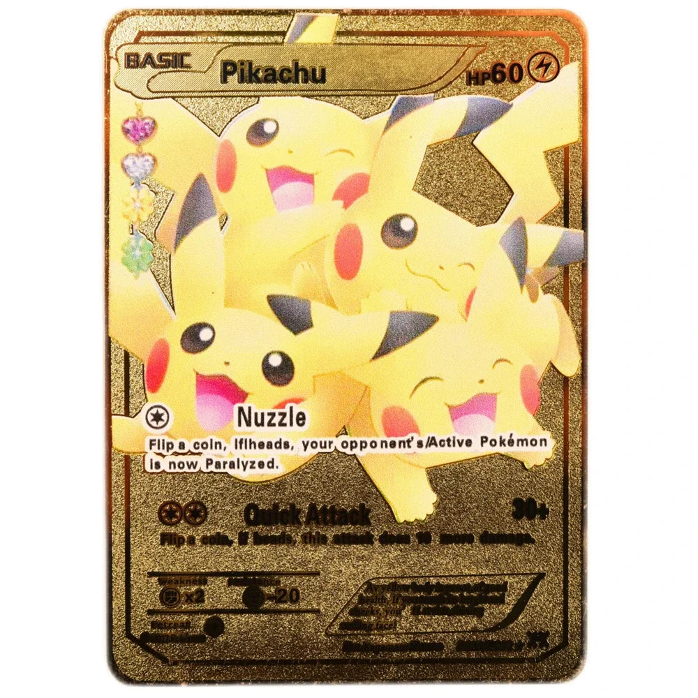 English Metal Pokemon Cards DIY Arceus Pikachu   Mewtwo Shiny Iron  GX Vmax EX Game Kids Collection Card Toy Gift pokemon card