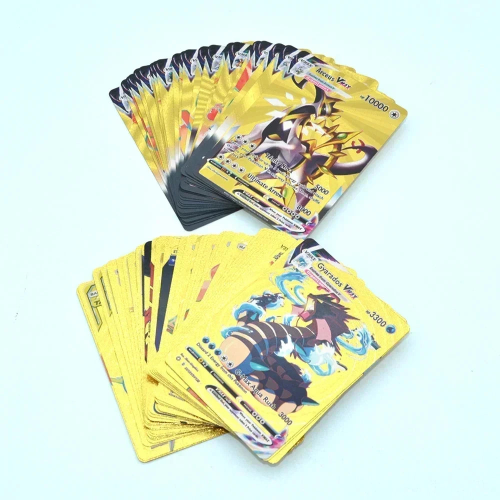 Pokemon Colorful Card 55 Pcs Charizard Mewtwo Pikachu VMAX GX VSTAR Spanish English German Korean French Gold Foil Card
