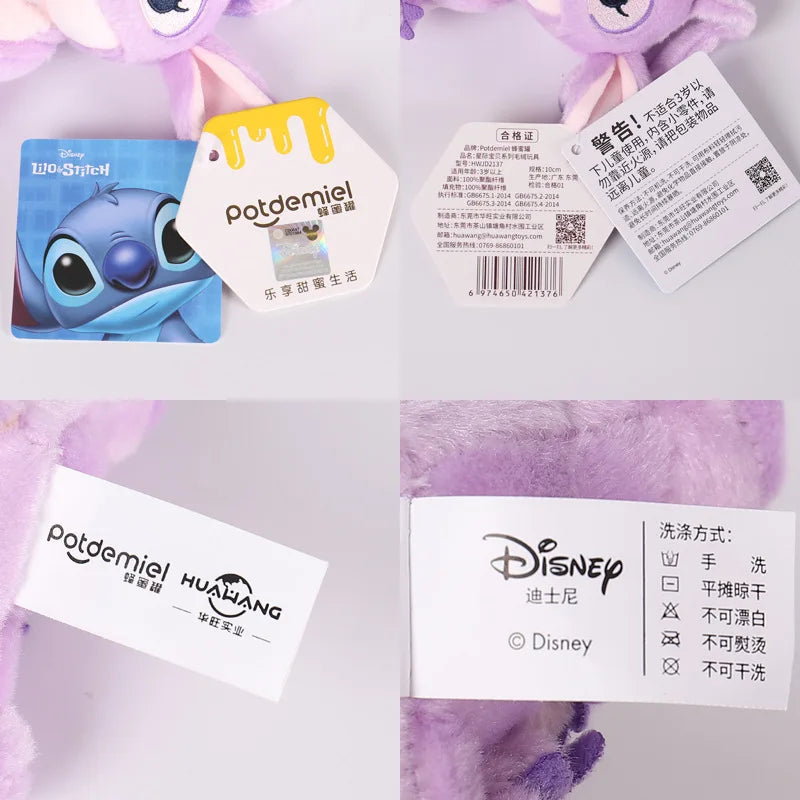 Kawaii Disney Stitch Angel Plush Stuffed Toys Purple Anime Lilo&Stitch Doll Cute Keychain Pendant Birthday Gift For Kid Girl