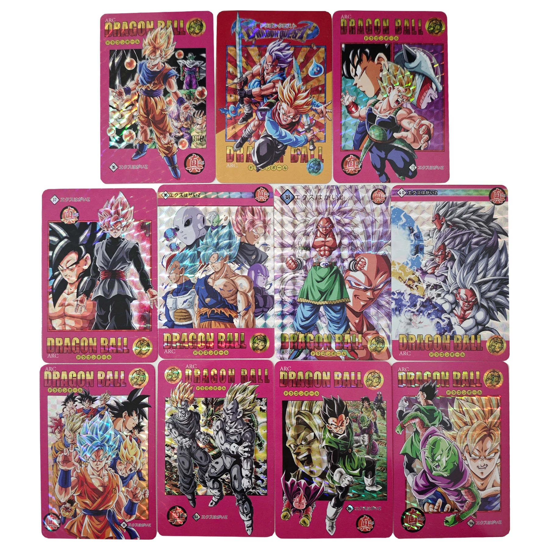 11Pcs/set Diy Dragon Ball Super Saiyan Collection Card Grid Flash Son Goku Vegeta Iv Fierce Fight Anime Cards Gift Toys