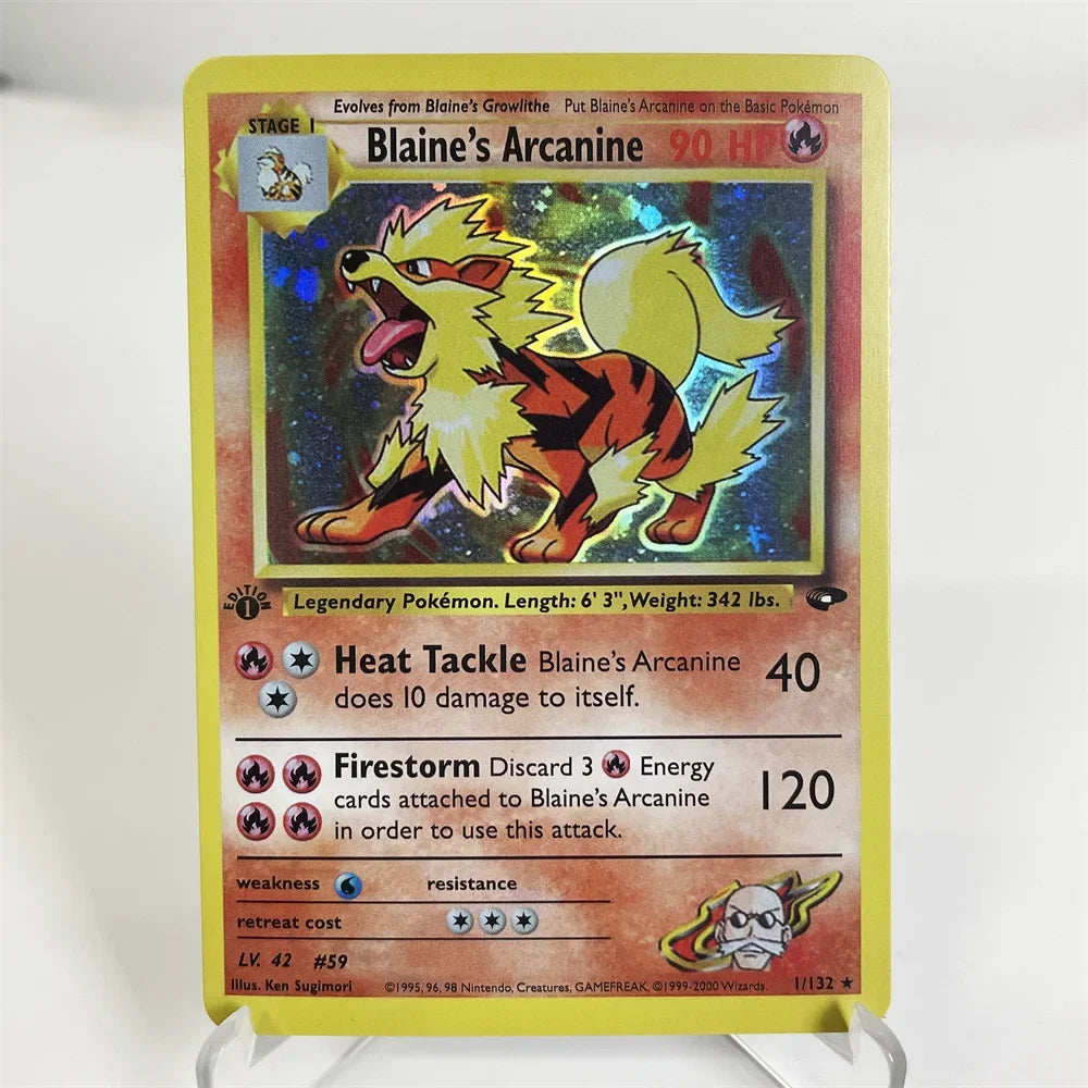 Holographic PKM Collection Cards PTCG Proxy Card Blue Core Paper Card Kids PKM Charizard/Typhlosion/Feraligatr/Pichu