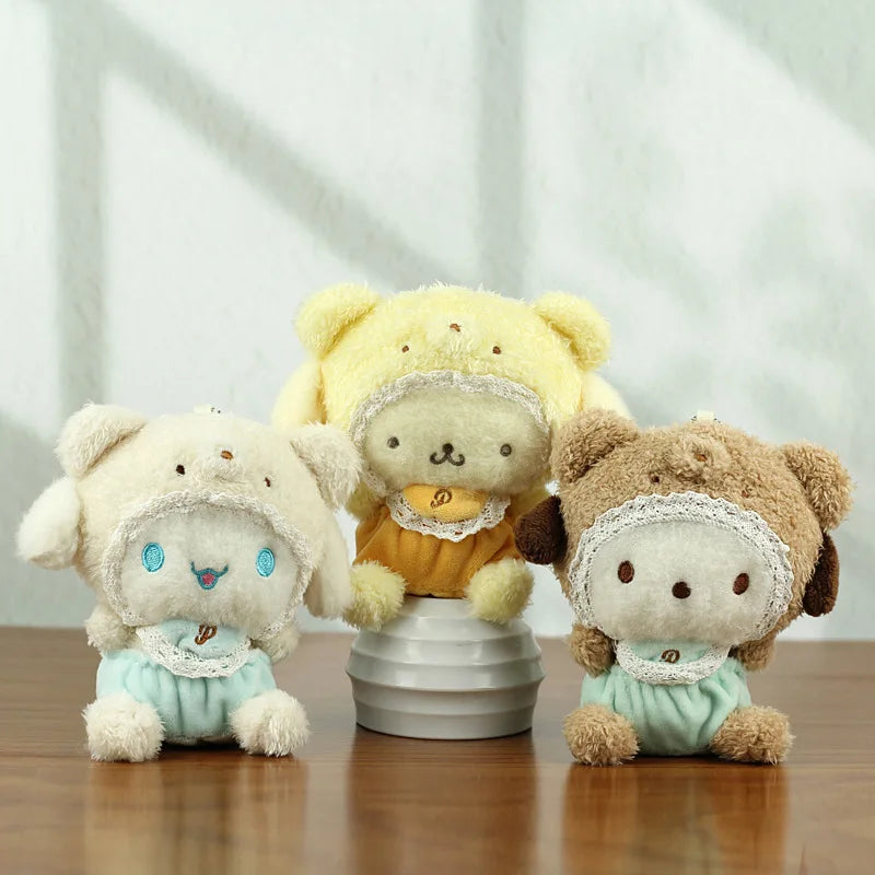 13cm Cute Sanrio Plush Keychain for Children Hello Kitty Pendant Kuromi Cartoon Key Chain Backpack Decoration Gifts for Girl Toy