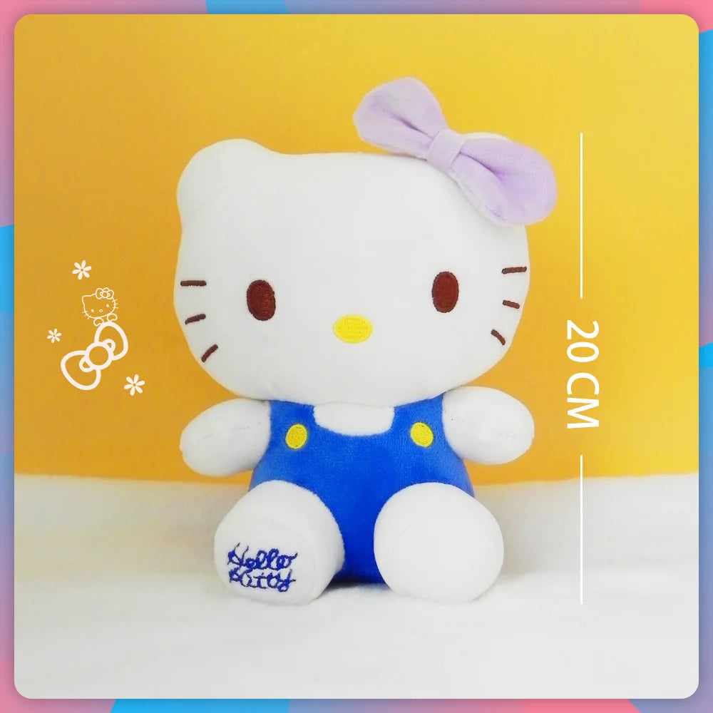 20cm Anime Sanrio Plush Toys Kawaii Hello Kitty Cinnamoroll Kuromi Pom Pom Purin cat Gift Dolls Stuffed Children Plushies Doll