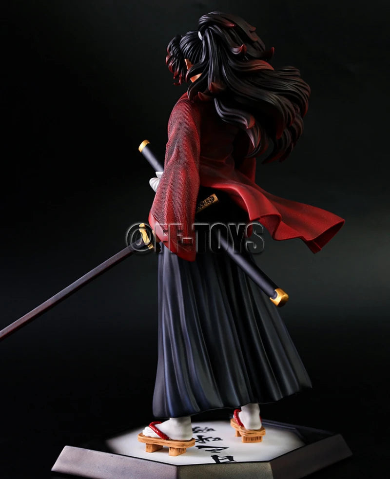 Anime Demon Slayer Figure Tsugikuni Yoriichi Kokushibo Action Figures Kimetsu No Yaiba GK Statue Model Doll Toys for Children